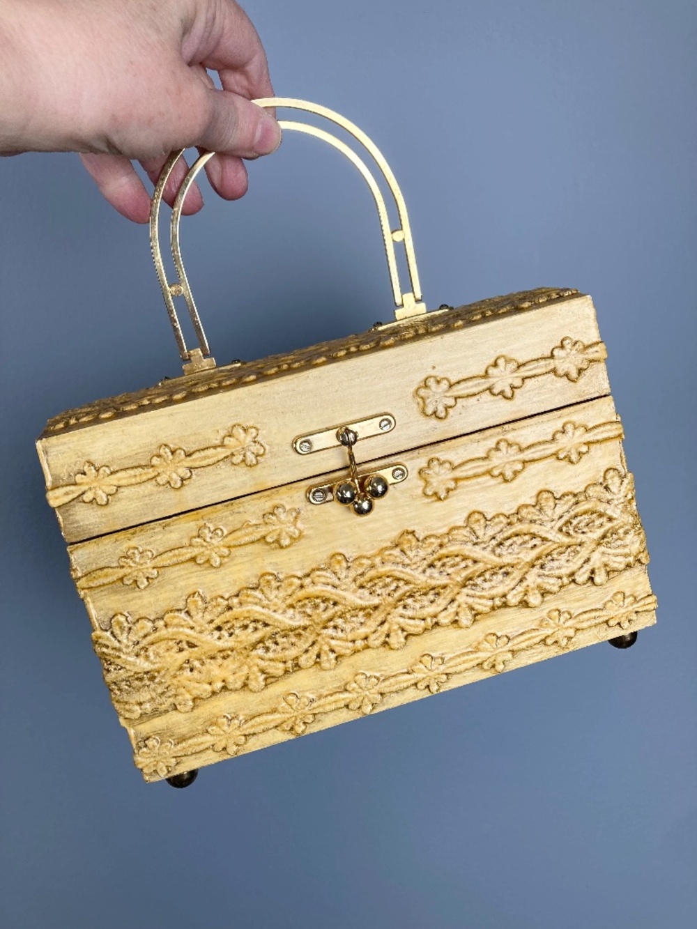 Midcentury Wooden Box Purse